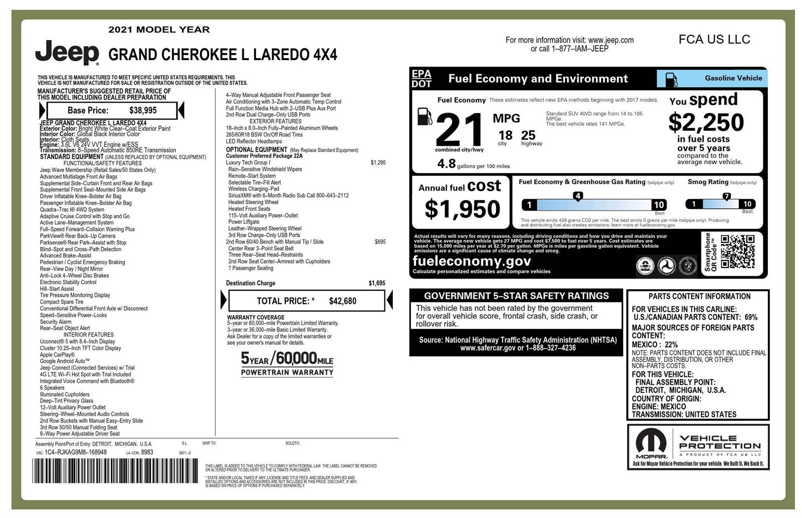 2021 Jeep Grand Cherokee L Laredo